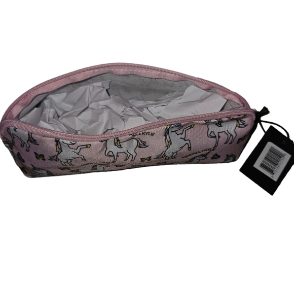 NWT Kendall & Kylie Unicorn & Butterfly Monogram Cosmetic Bag - Picture 2 of 2